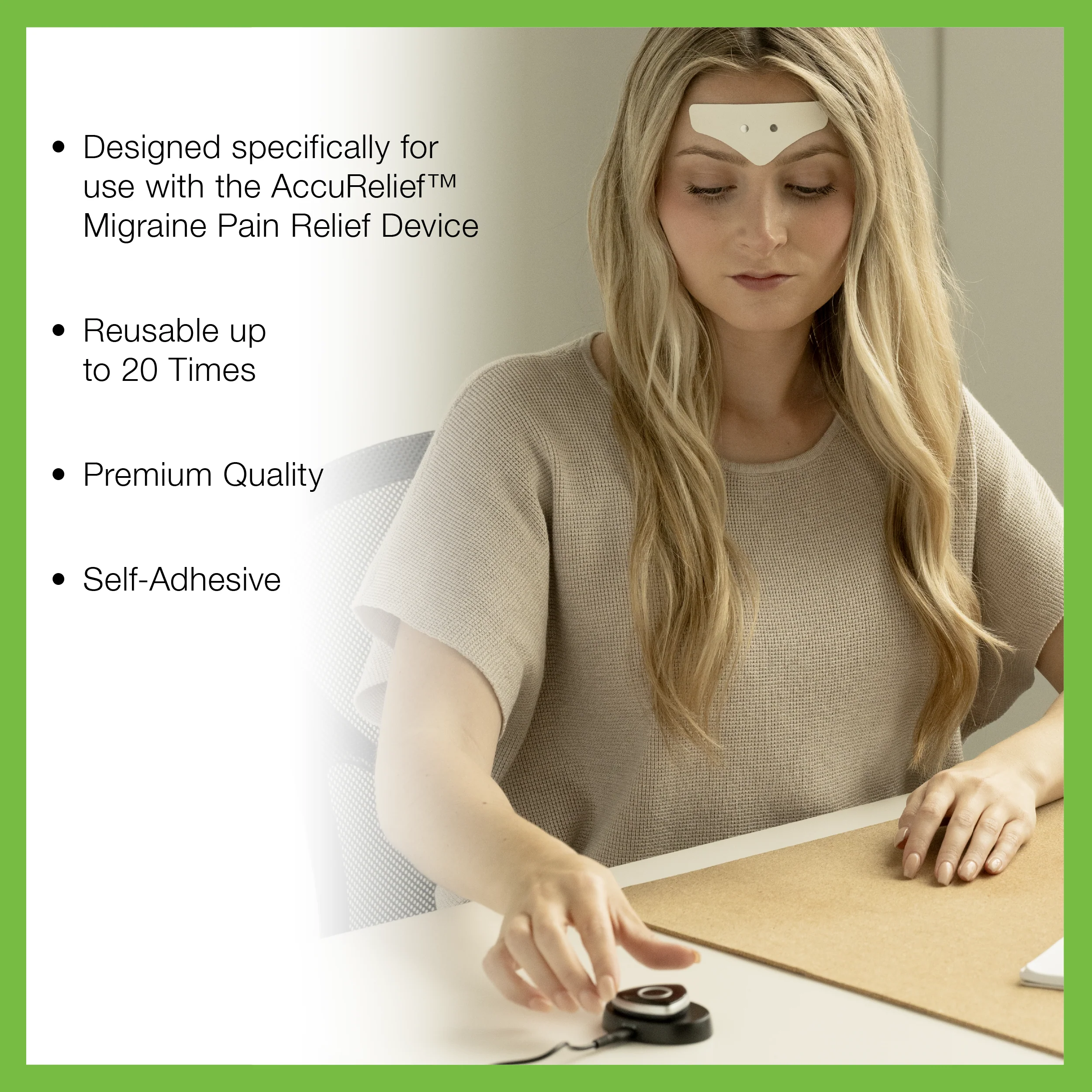 AccuRelief TENS Unit for Migraines Replacement Pads - 4 Pack - Image 4