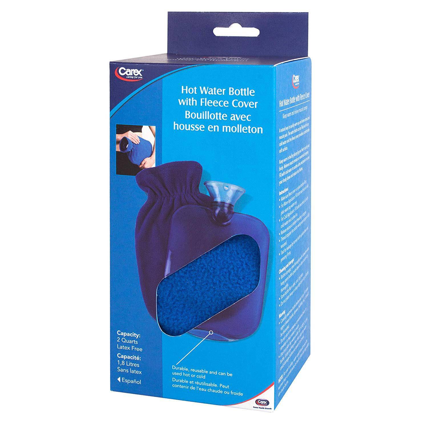 Carex Hot Water Bottle with Fleece Cover - Image 10