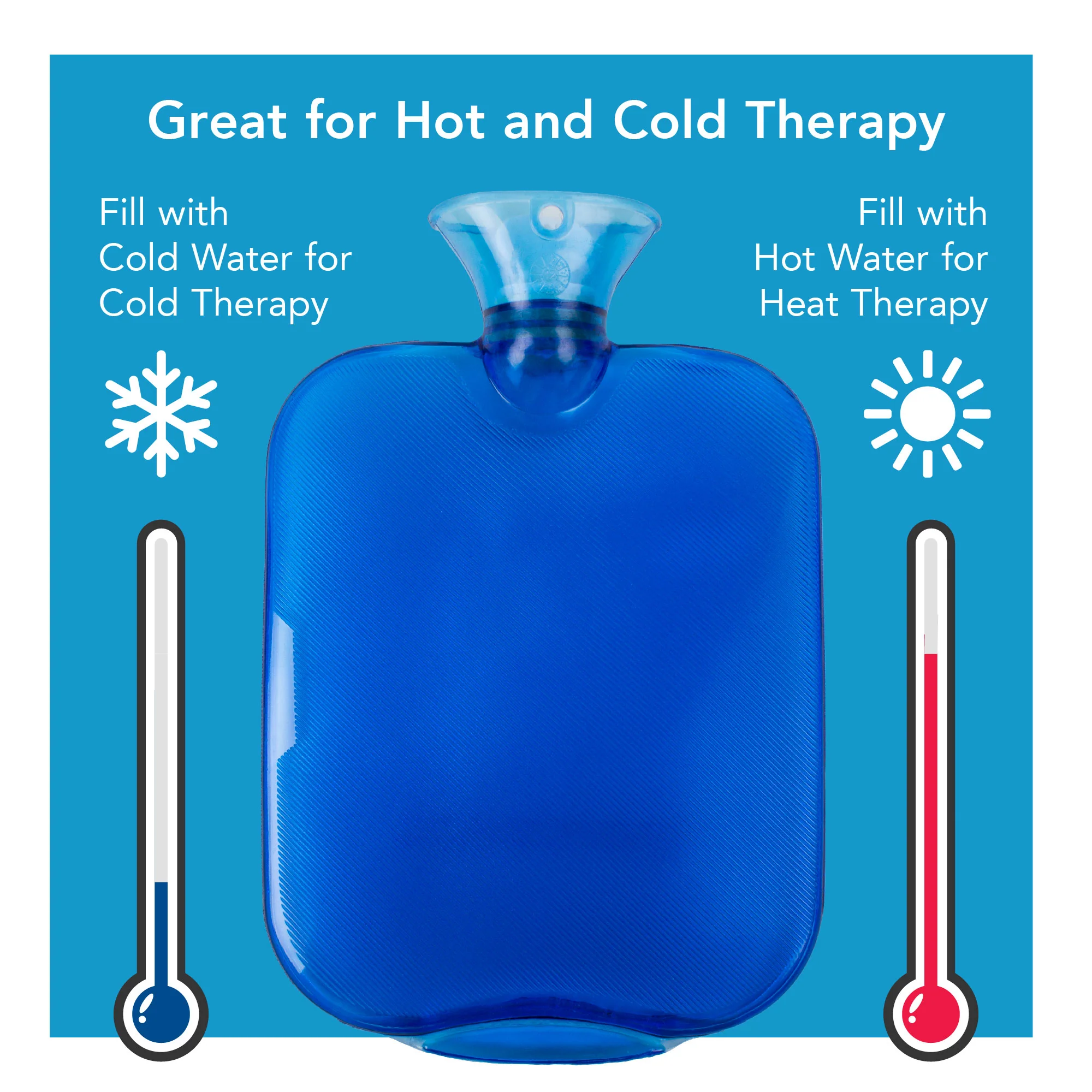 Carex Hot Water Bottle with Fleece Cover - Image 4